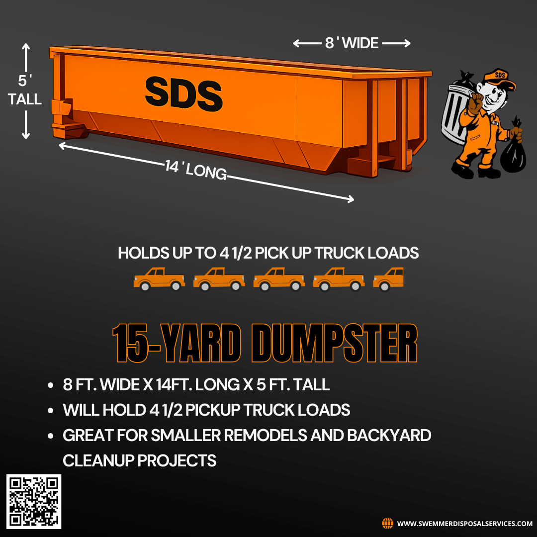 15-yard SDS roll-off dumpster